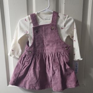 Carter's Purple Corduroy Dress with White Shirt